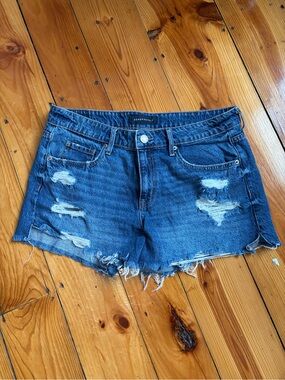 Aeropostale Distressed Blue Denim Jean Shorts
